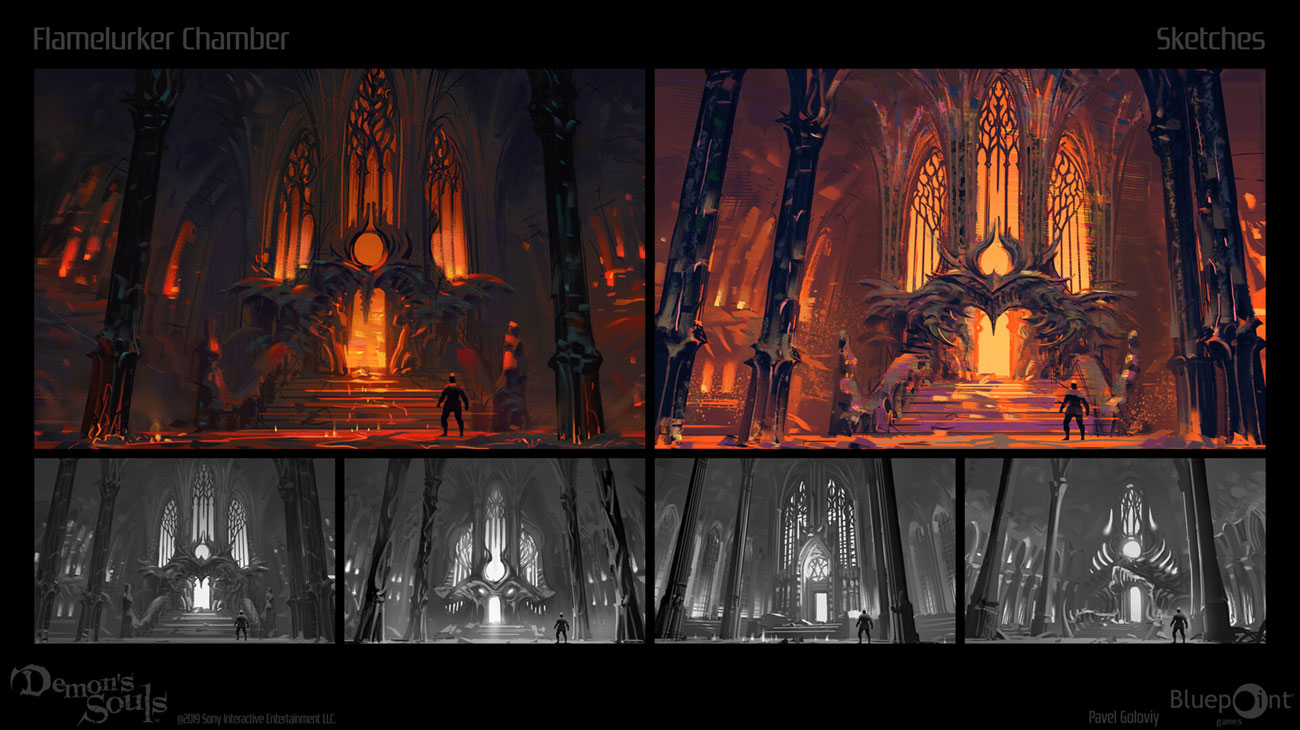 Flamelurker Chamber Sketches from Demon's Souls (2020)
