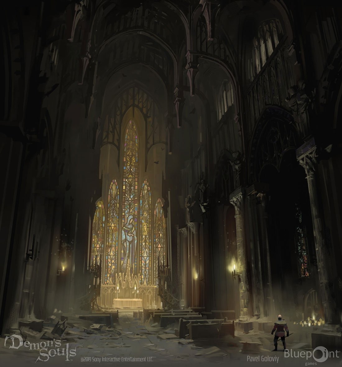 Fool's Idol Church Interior Art from Demon's Souls (2020)