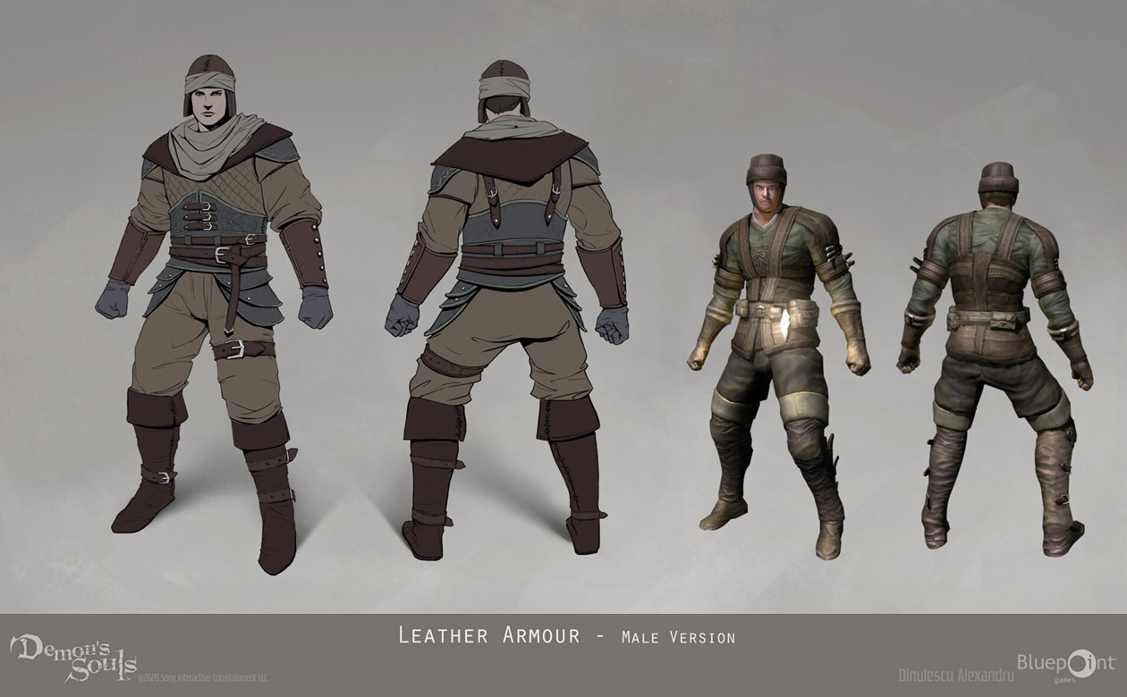 Male Leather Armor Art from Demon's Souls (2020)