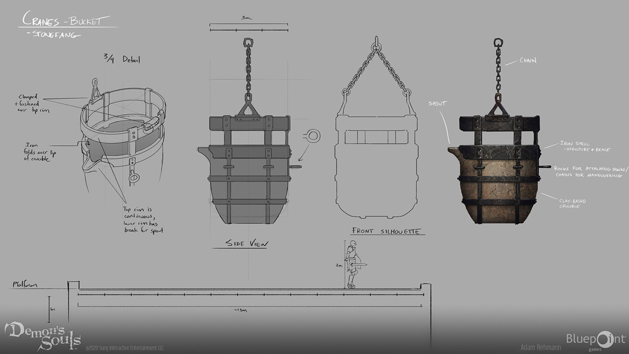 Stonefang Crane Lava Buckets Art from Demon's Souls (2020)