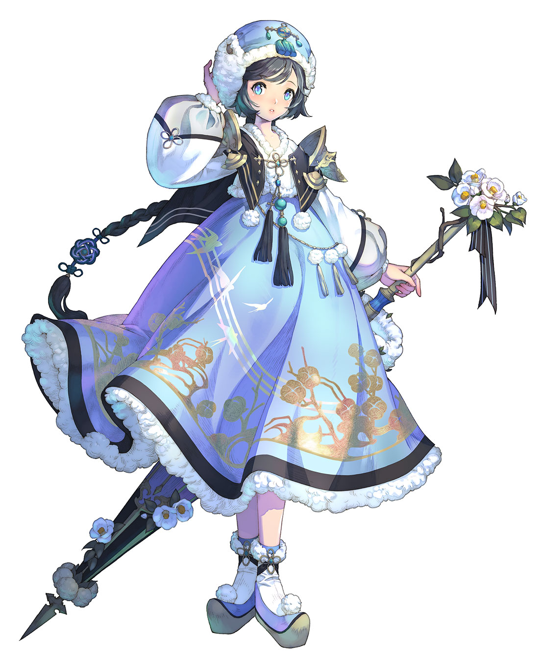 Fully Bloomed Blue Cotton Bernavas Art from Exos Heroes