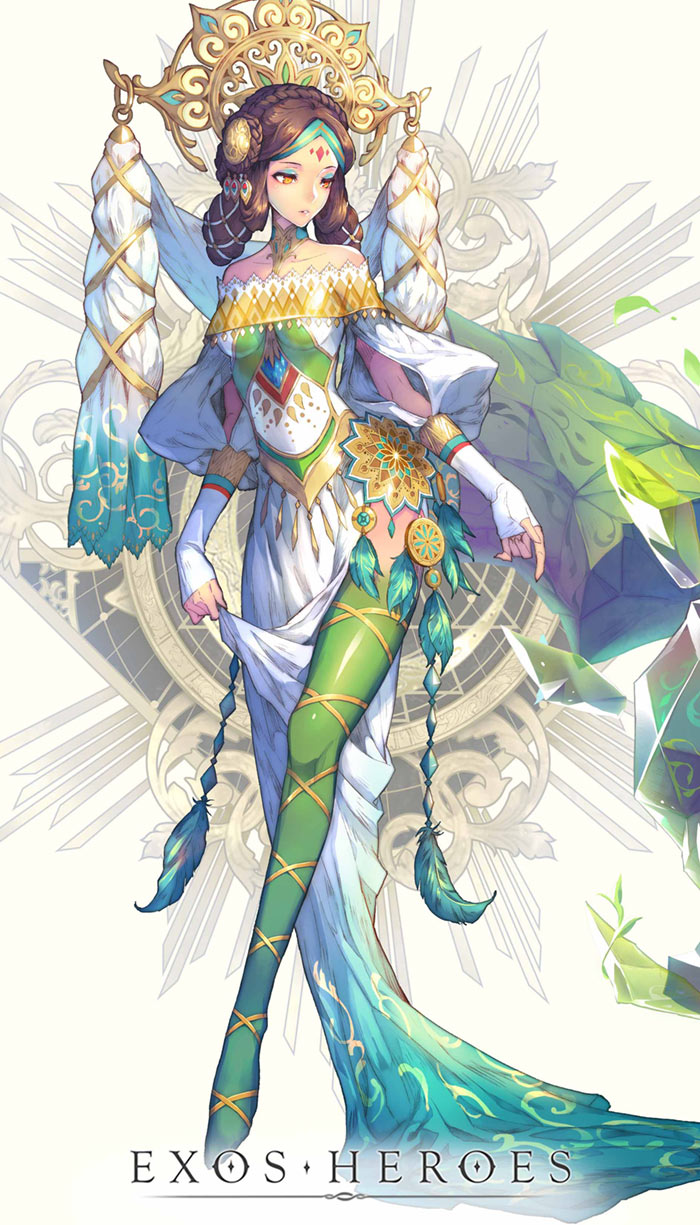Talia, Prophet of the Sun Art from Exos Heroes