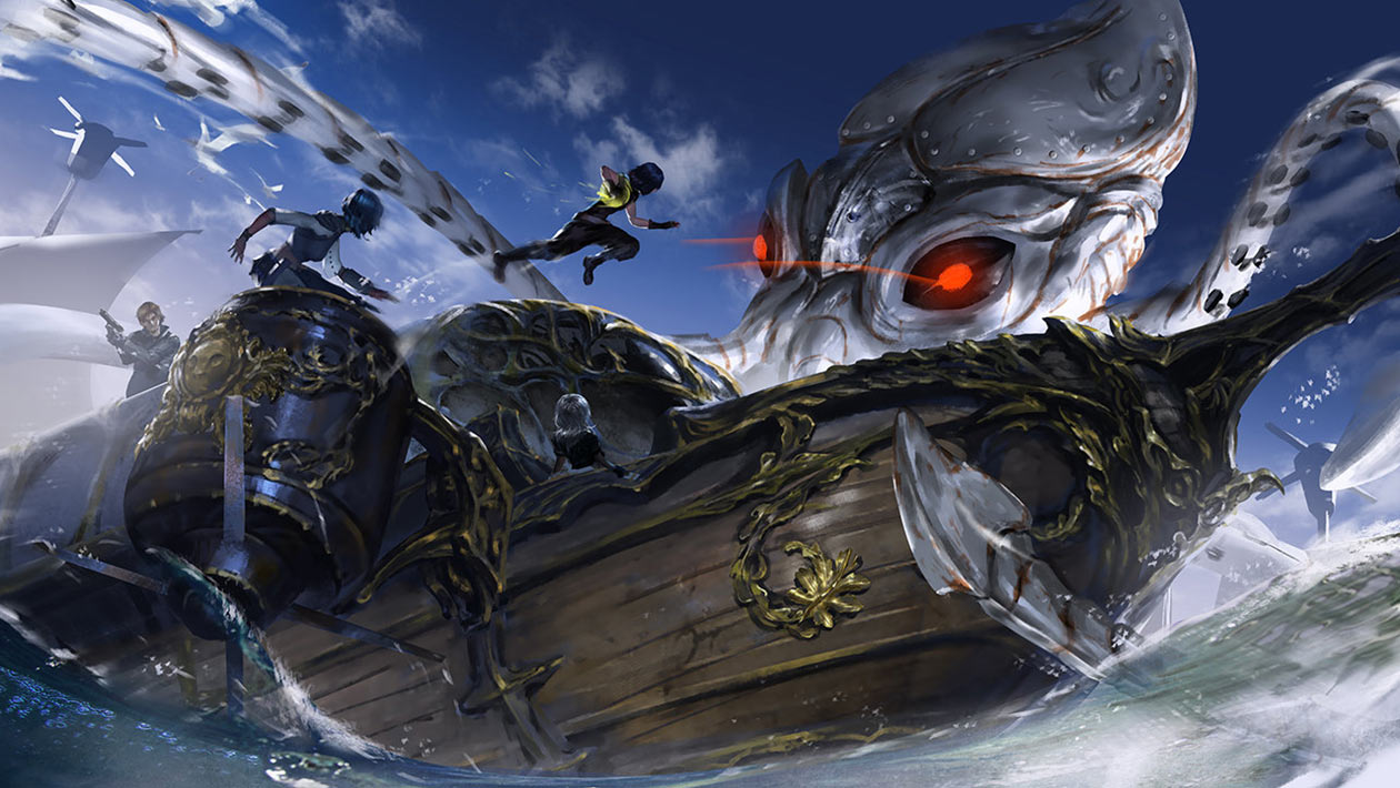 Mecha Kraken Art from Edge of Eternity