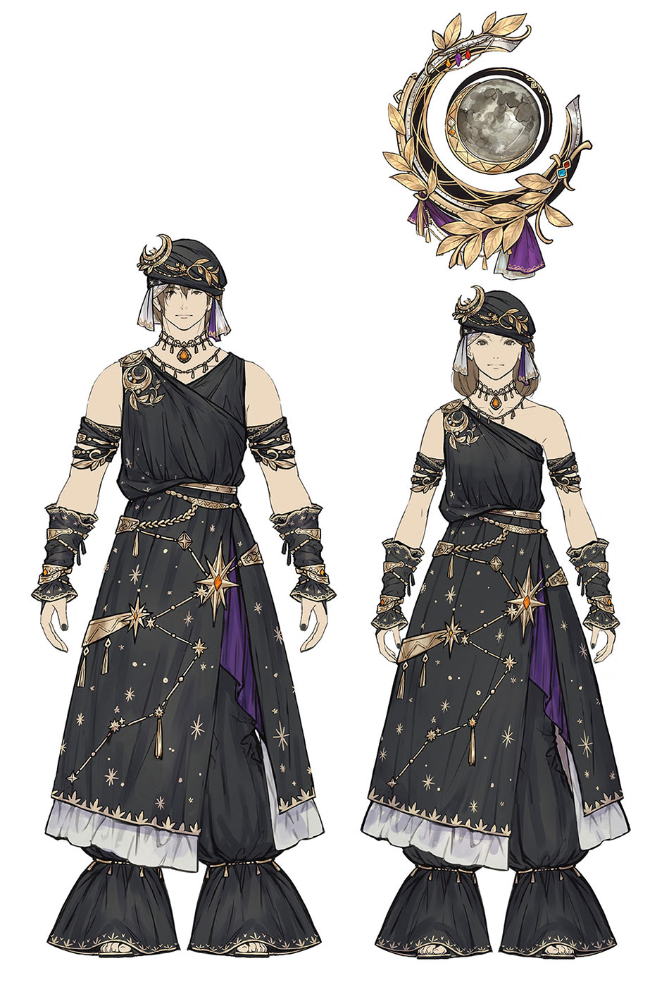 Astronomia Attire and Diana Art from Final Fantasy XIV: Endwalker
