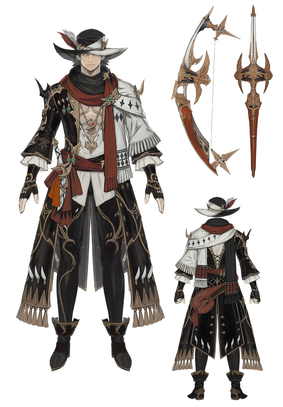 Brioso Attire and Perseus's Bow Art from Final Fantasy XIV: Endwalker