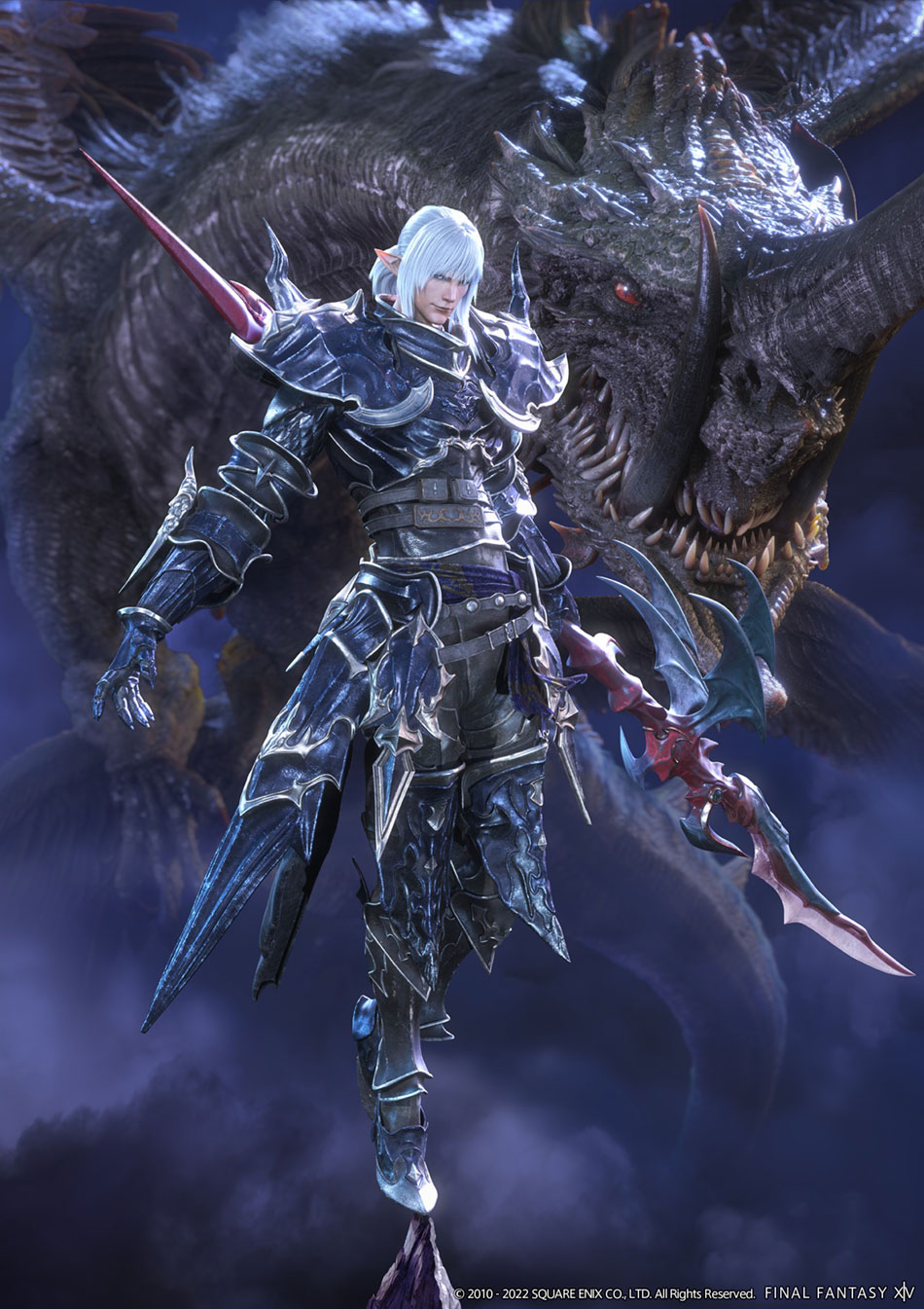 Estinien and Vrtra Art from Final Fantasy XIV: Endwalker