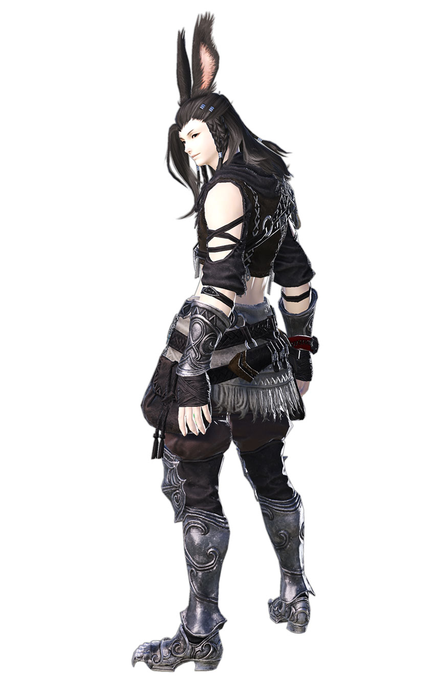 Dark-Haired Male Viera Render from Final Fantasy XIV: Endwalker