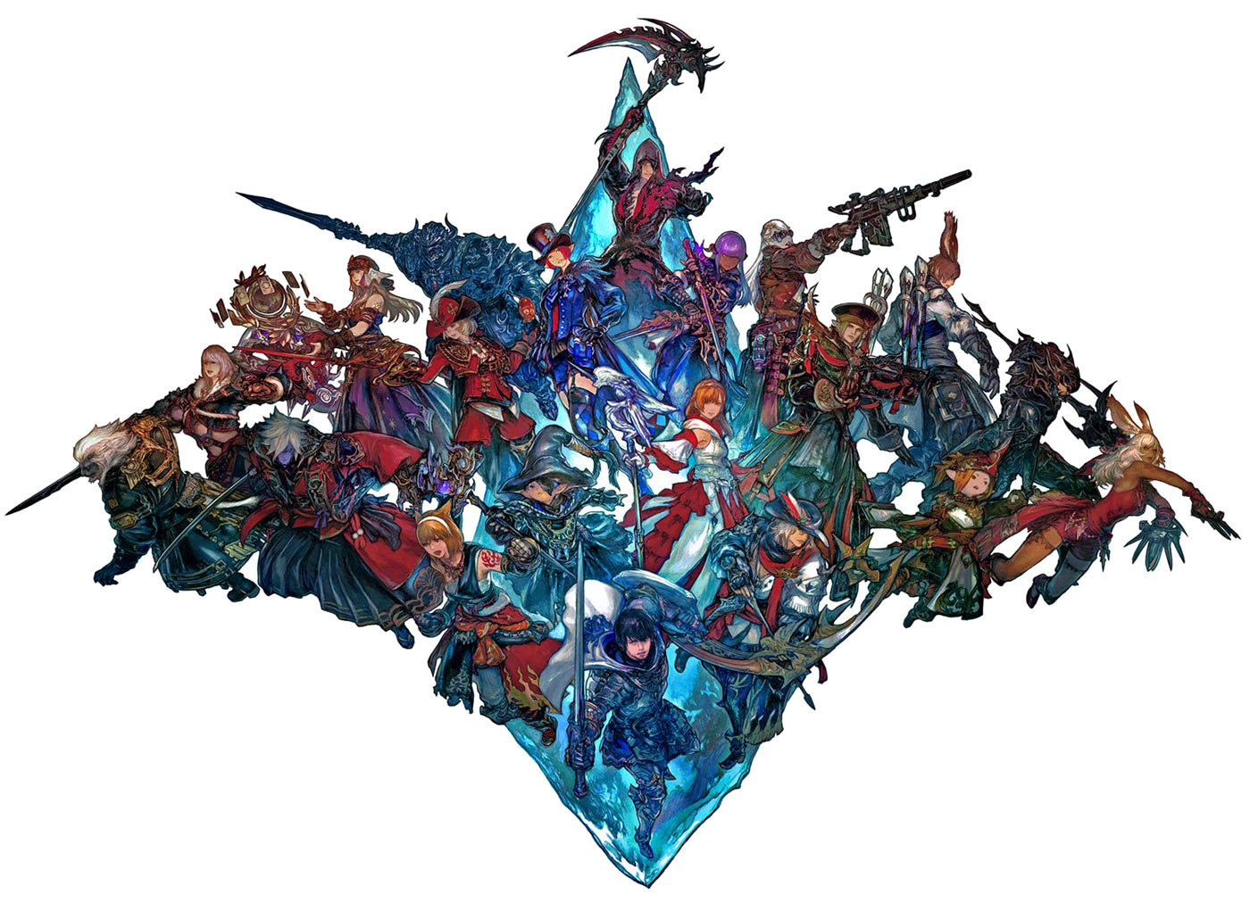 Warriors of Light Jobs Art from Final Fantasy XIV: Endwalker