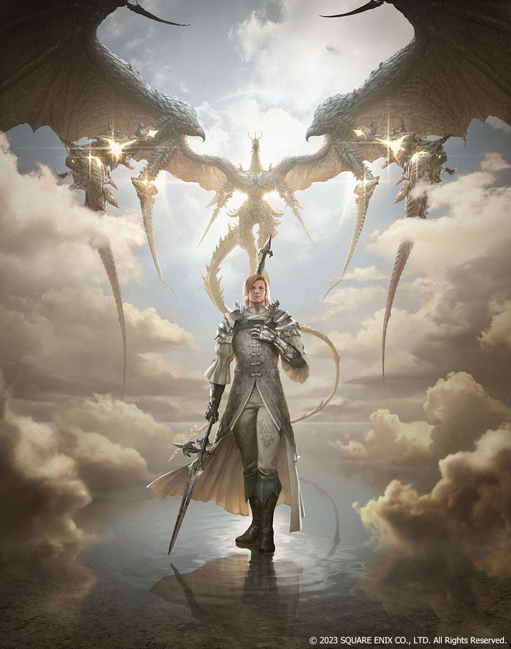 Dion Lesage and Bahamut Art from Final Fantasy XVI
