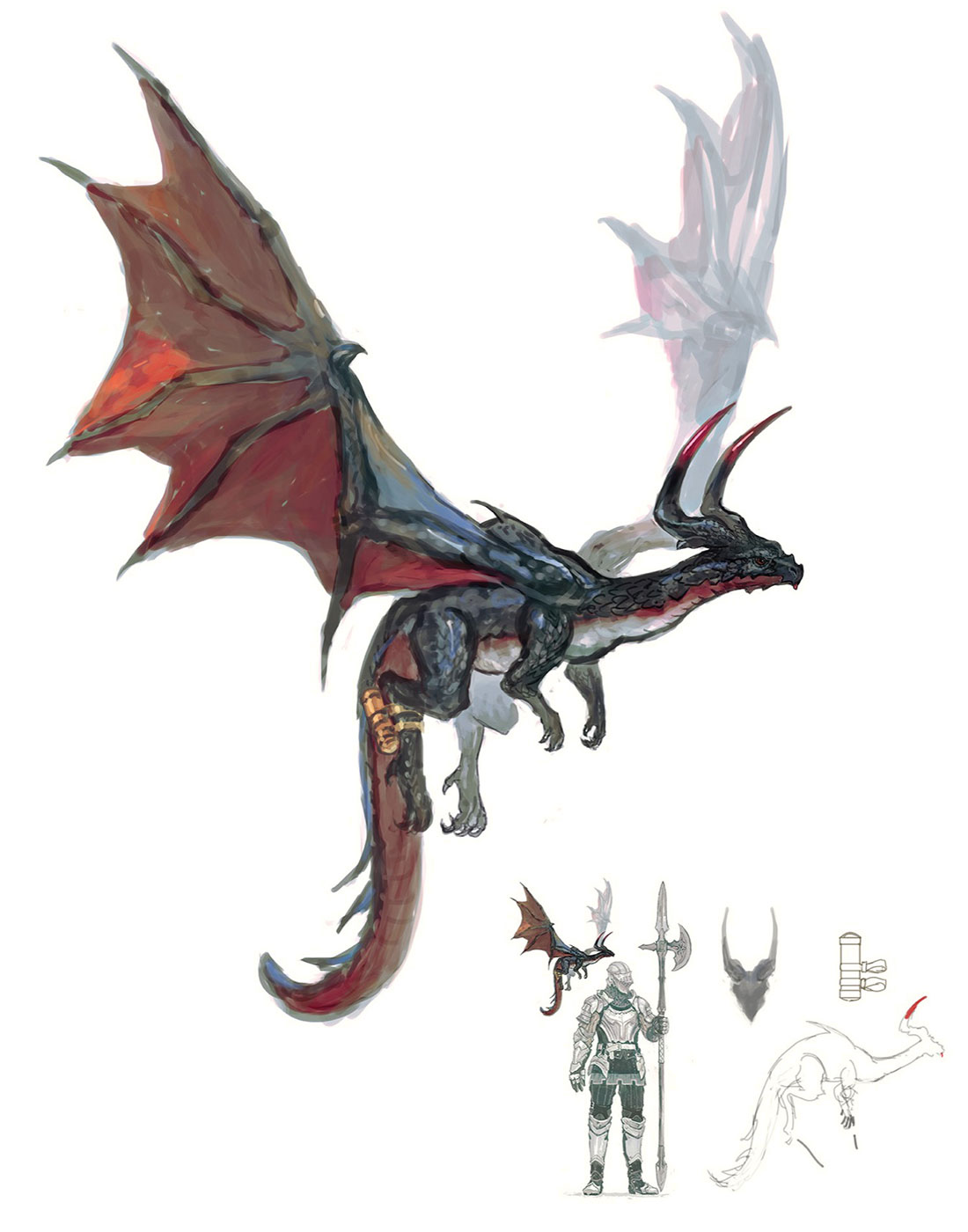 Elite War Wyrm Concept Art from Final Fantasy XVI