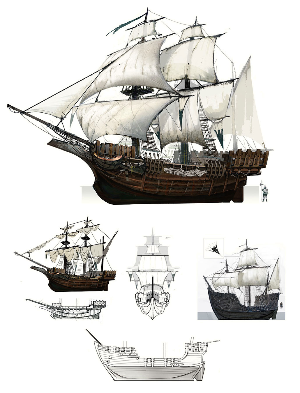 Galleys Concept Art from Final Fantasy XVI