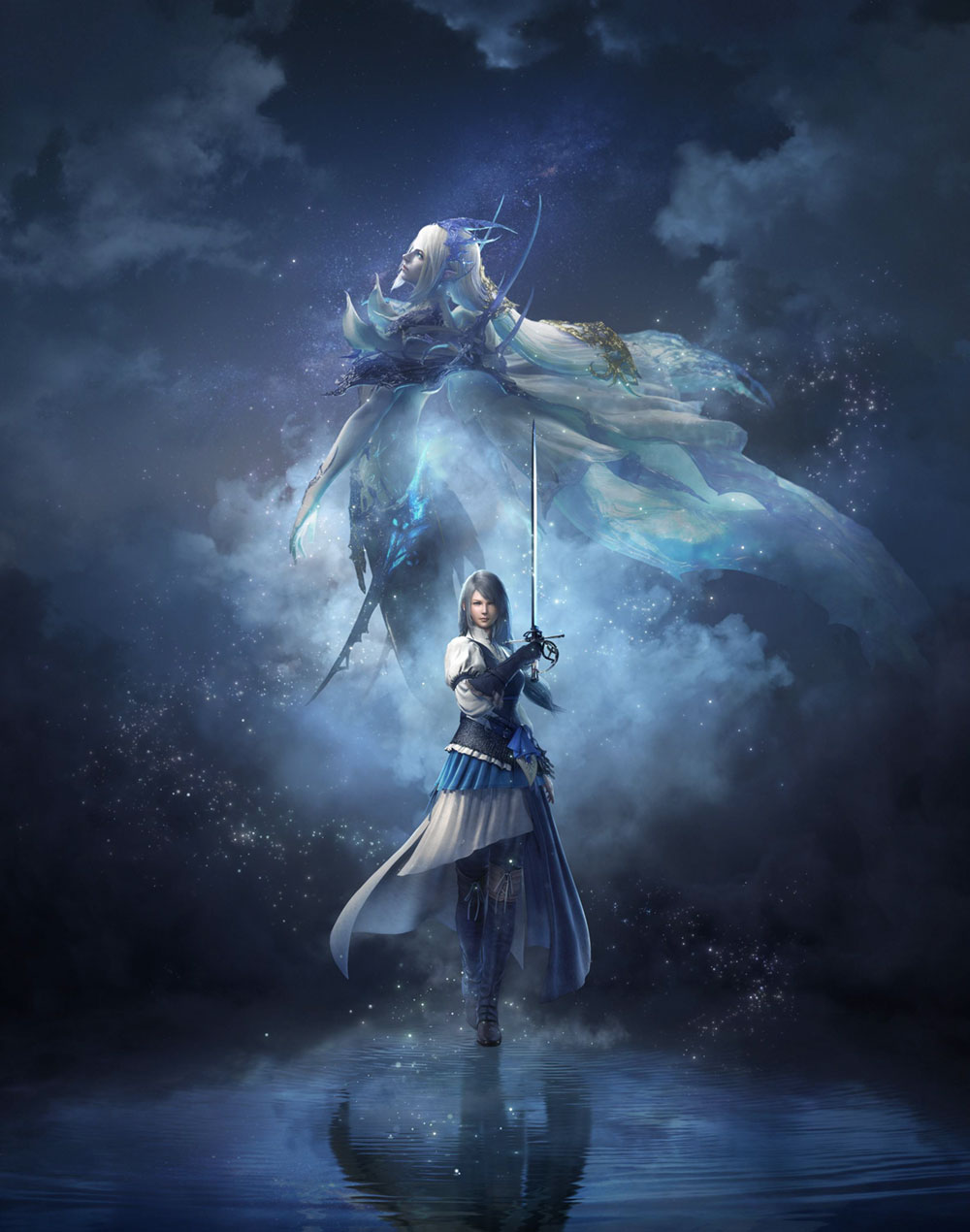 Jill Warrick and Shiva Art from Final Fantasy XVI