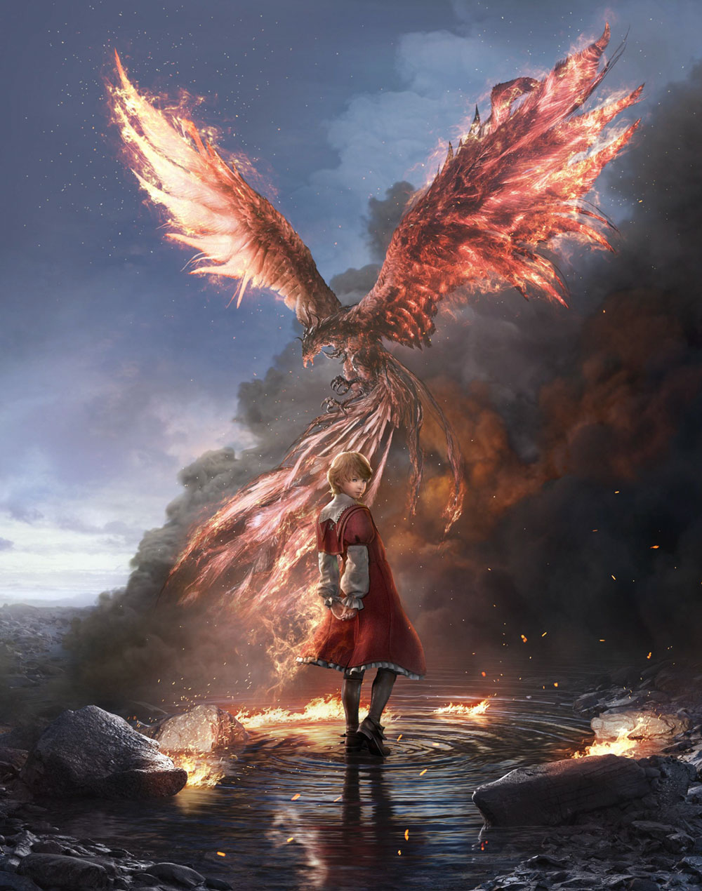 Joshua Rosfield and Phoenix Art from Final Fantasy XVI