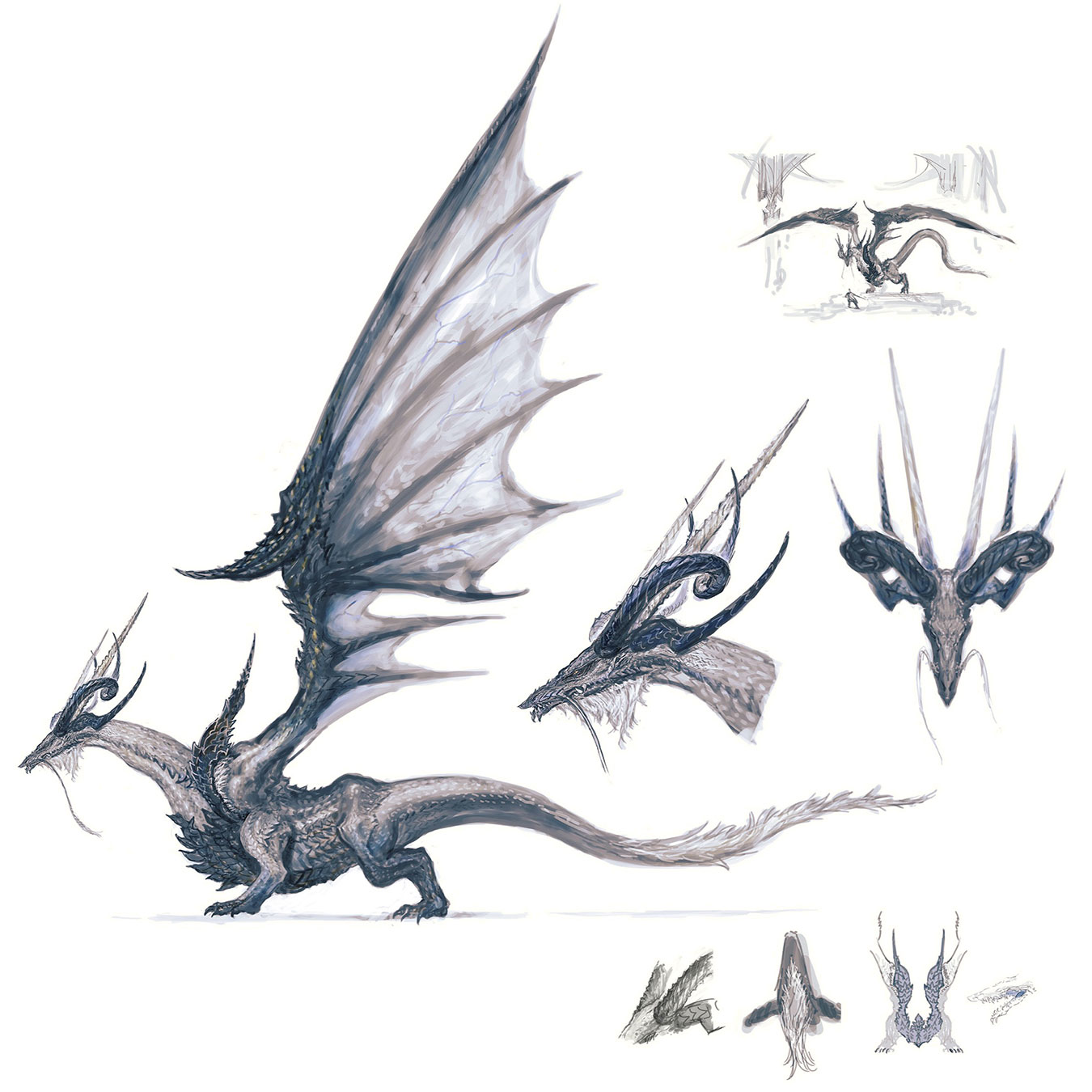 White Dragon Concept Art from Final Fantasy XVI