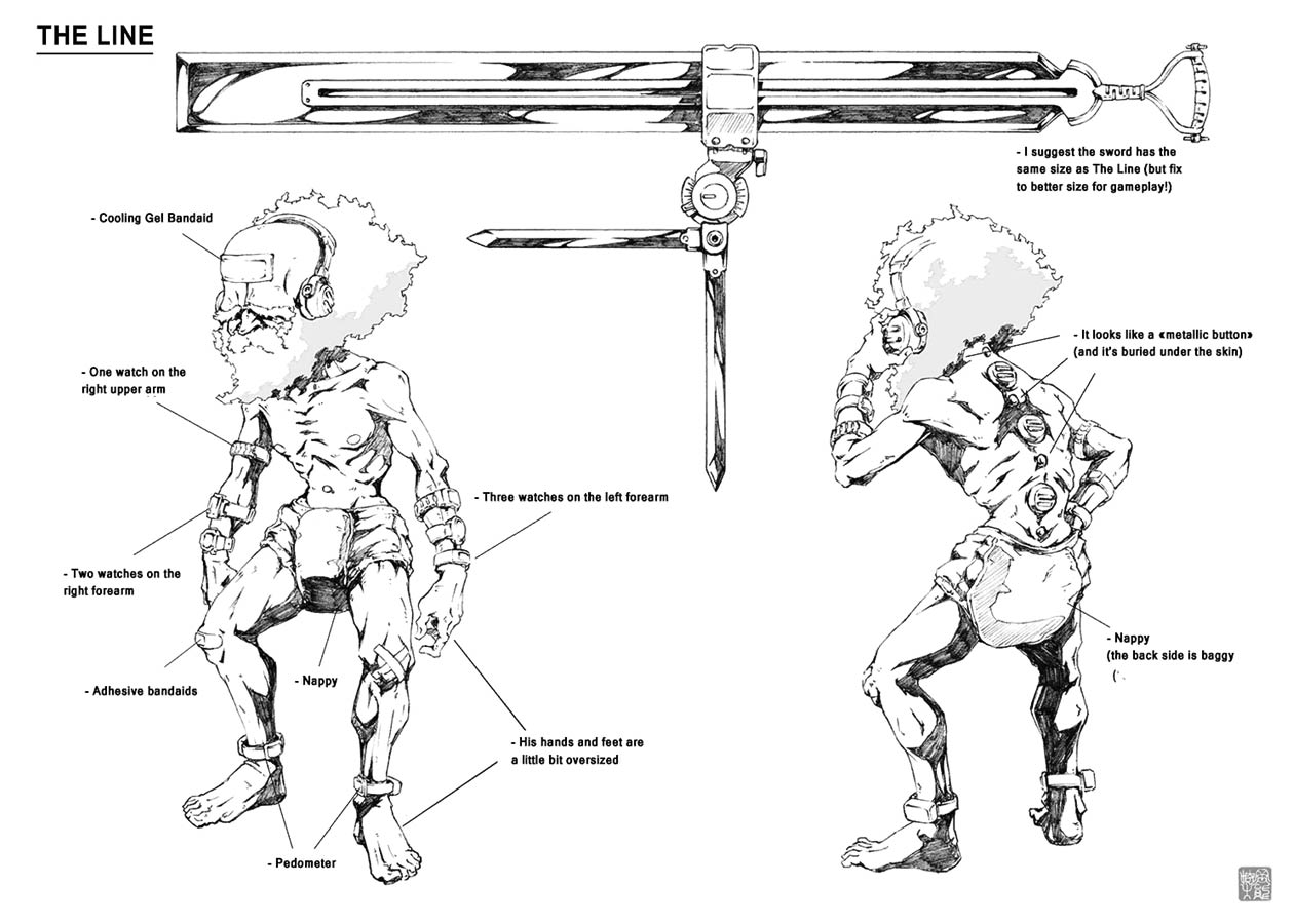 The Line Concept Art from Furi