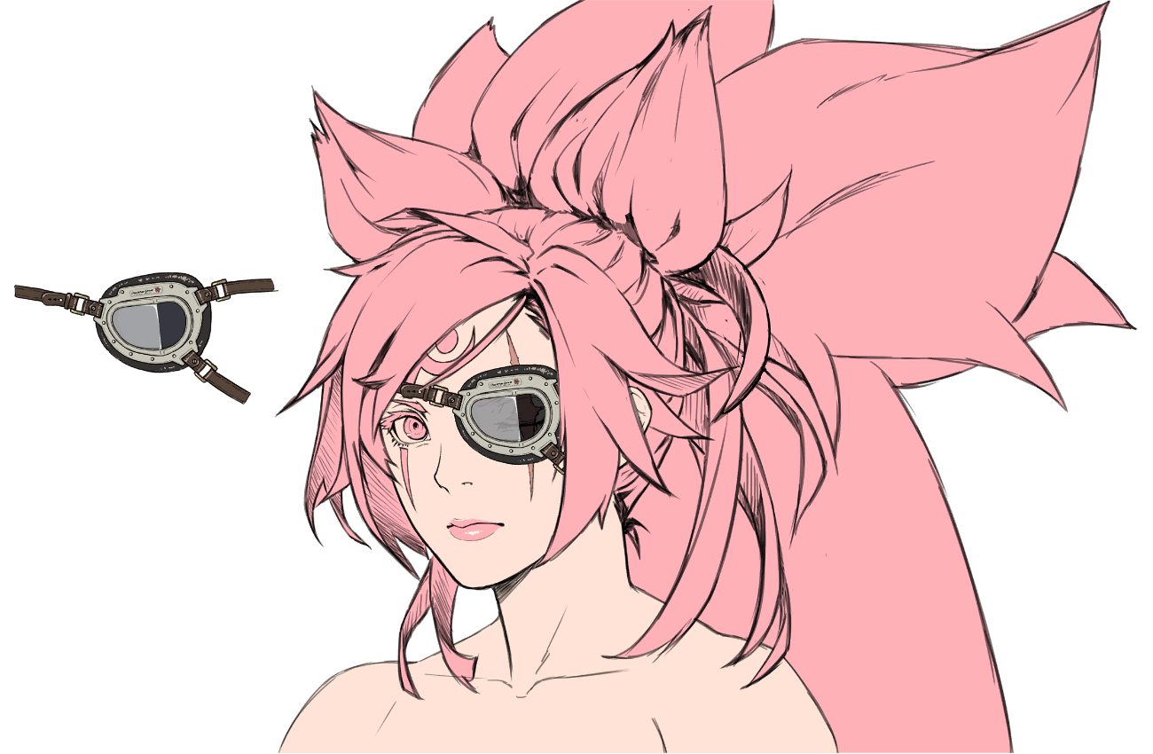 Baiken Head Concept Art from Guilty Gear -Strive-
