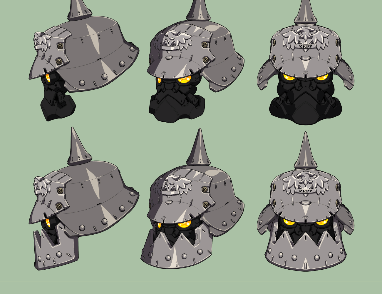Potemkin Head Concept Art from Guilty Gear -Strive-