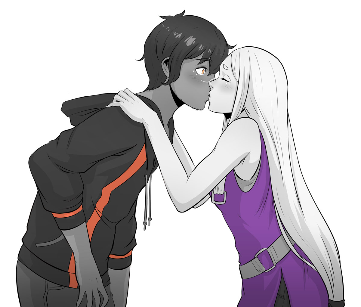 Kay and Yu Kissing Art from Haven