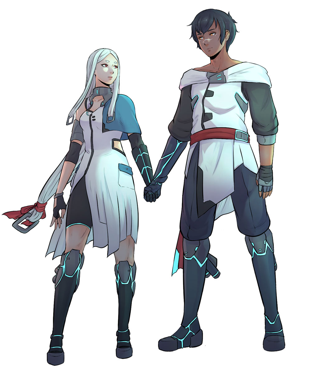 Yu and Kay Holding Hands Art from Haven