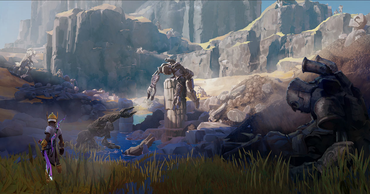 Hephaistos Region Automaton Graveyard Art from Immortals Fenyx Rising