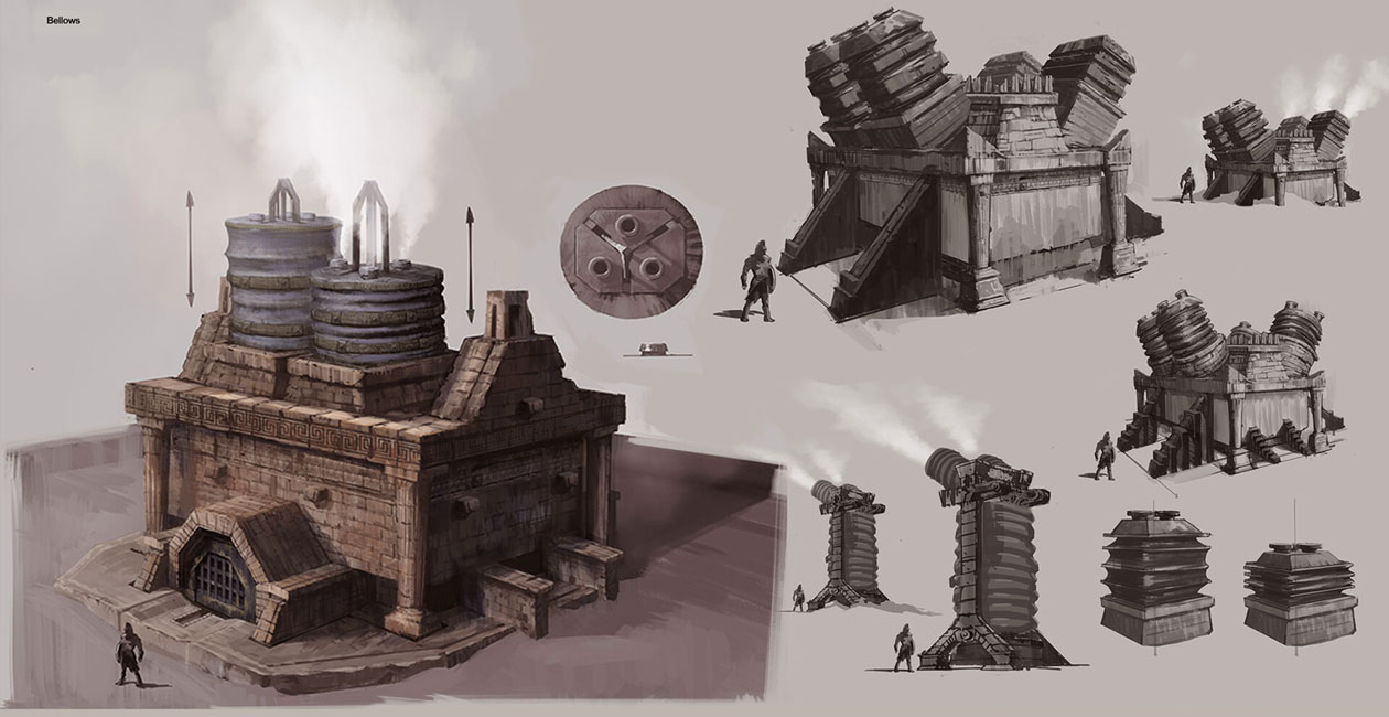 Hephaistos Region Bellows Art from Immortals Fenyx Rising