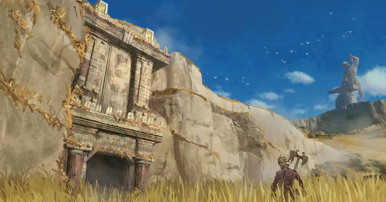 Hephaistos Region Cave Exterior Art from Immortals Fenyx Rising