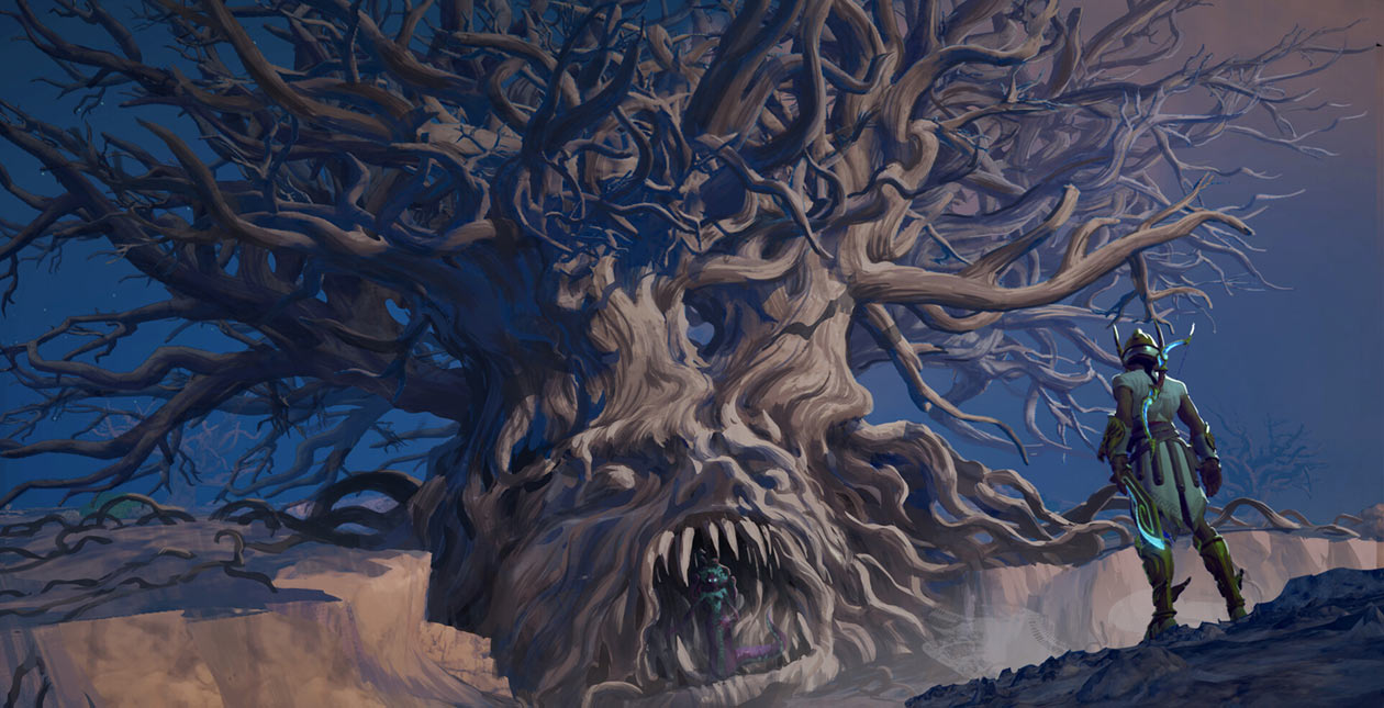 Hephaistos Region Petrified Medusa Tree Art from Immortals Fenyx Rising