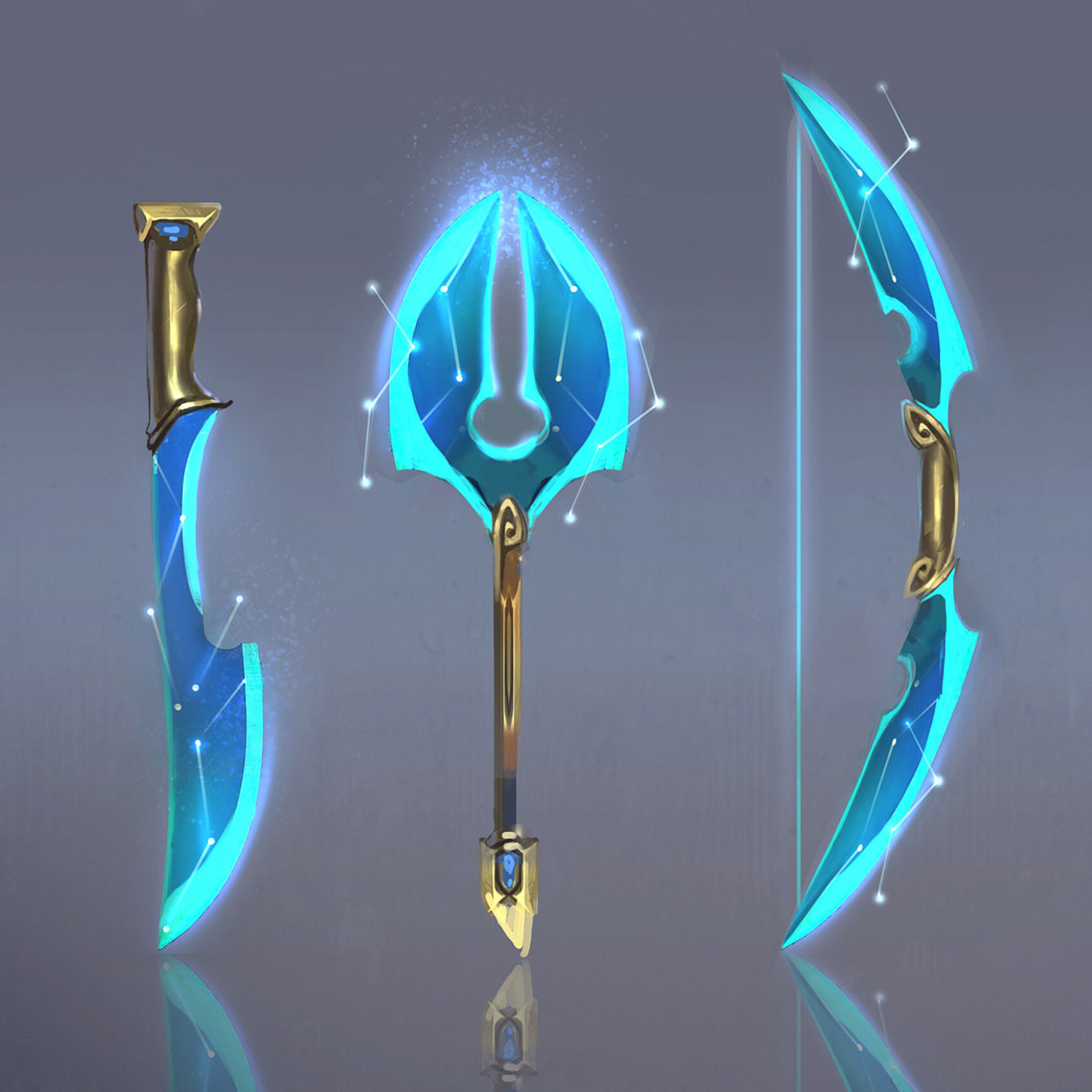Orion Weapons Art from Immortals Fenyx Rising