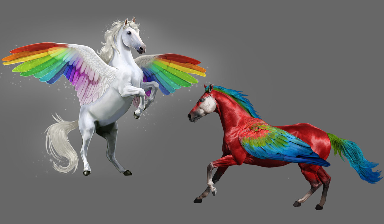 Rainbow Pegasus Horse Art from Immortals Fenyx Rising