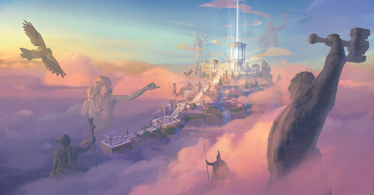 Vaults of Heroes Region Art from Immortals Fenyx Rising