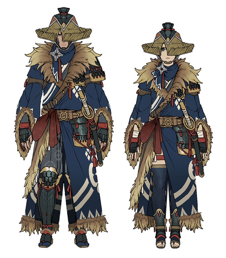 Kamurai Armor Concept Art from Monster Hunter Rise