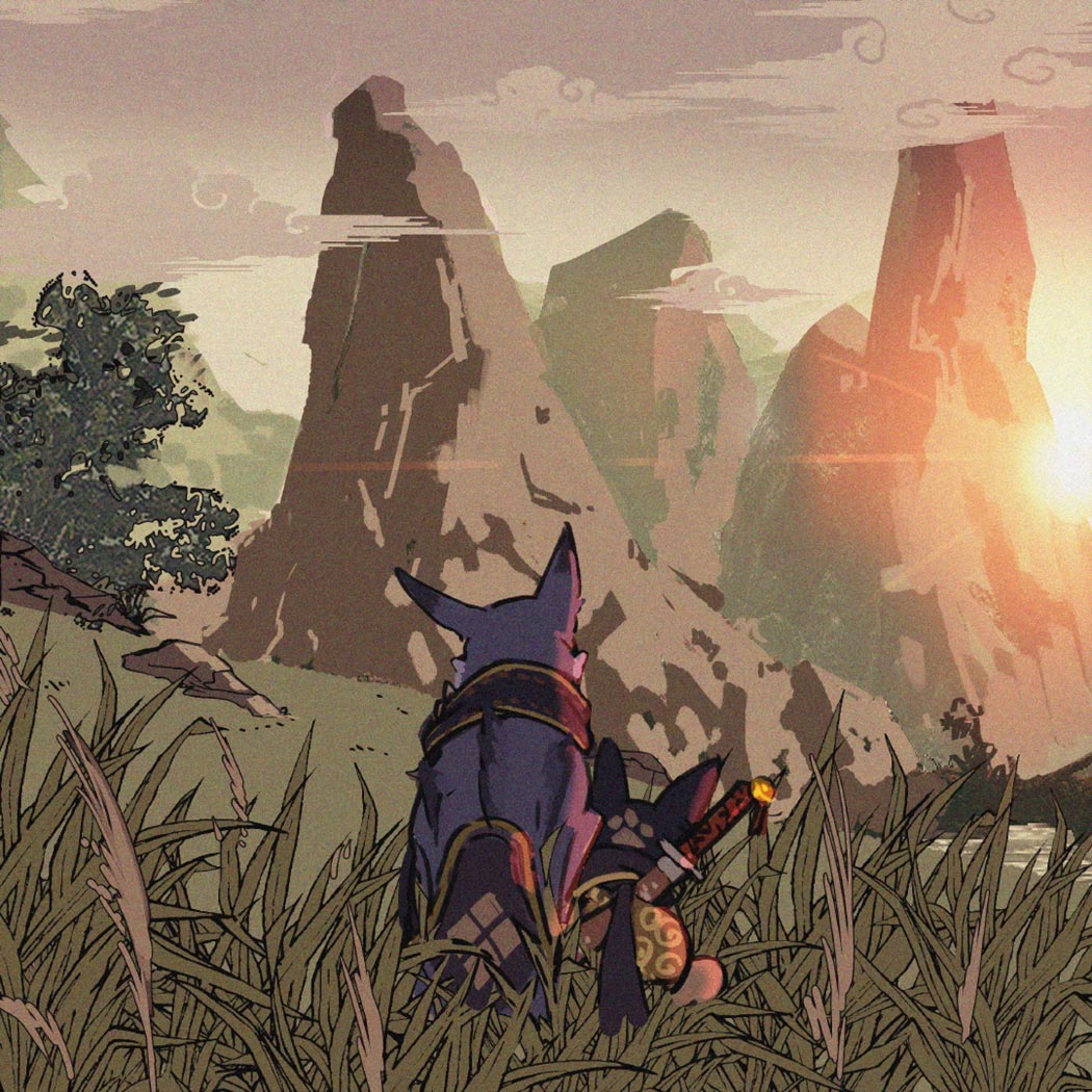 Palamute and Palico Concept Art from Monster Hunter Rise