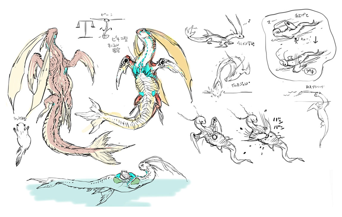 Somnacanth Early Sketches from Monster Hunter Rise