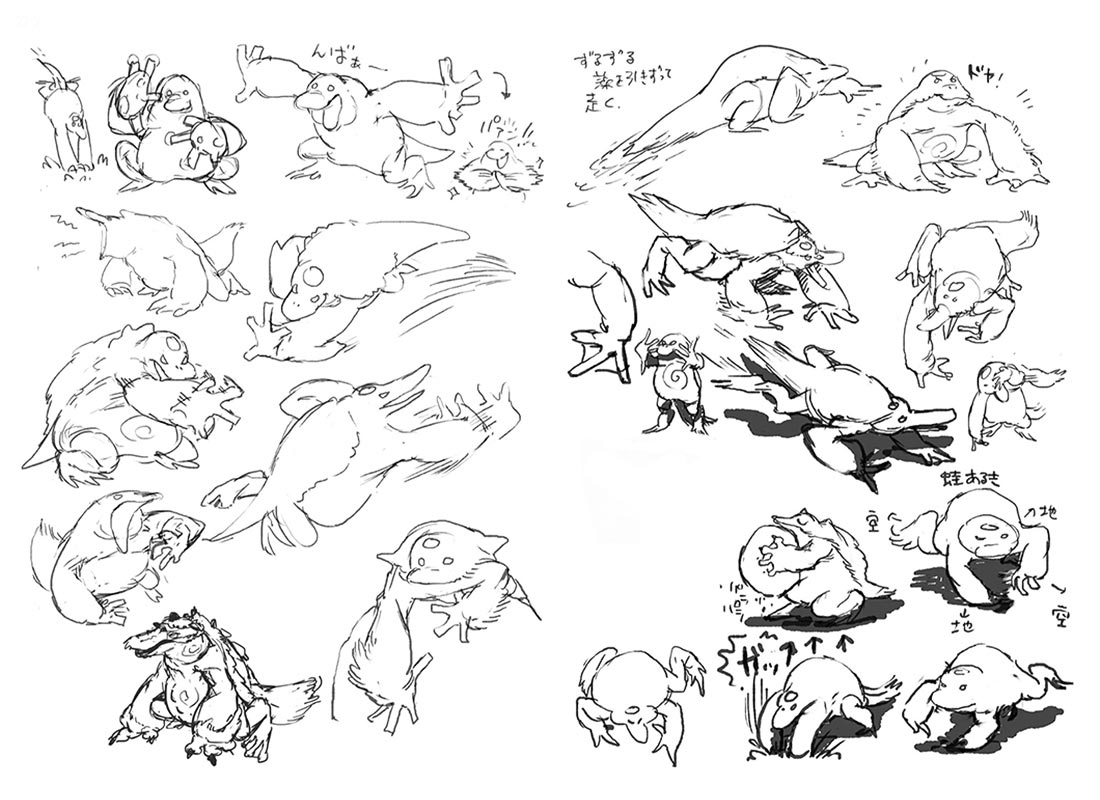 Tetranadon Early Sketches from Monster Hunter Rise
