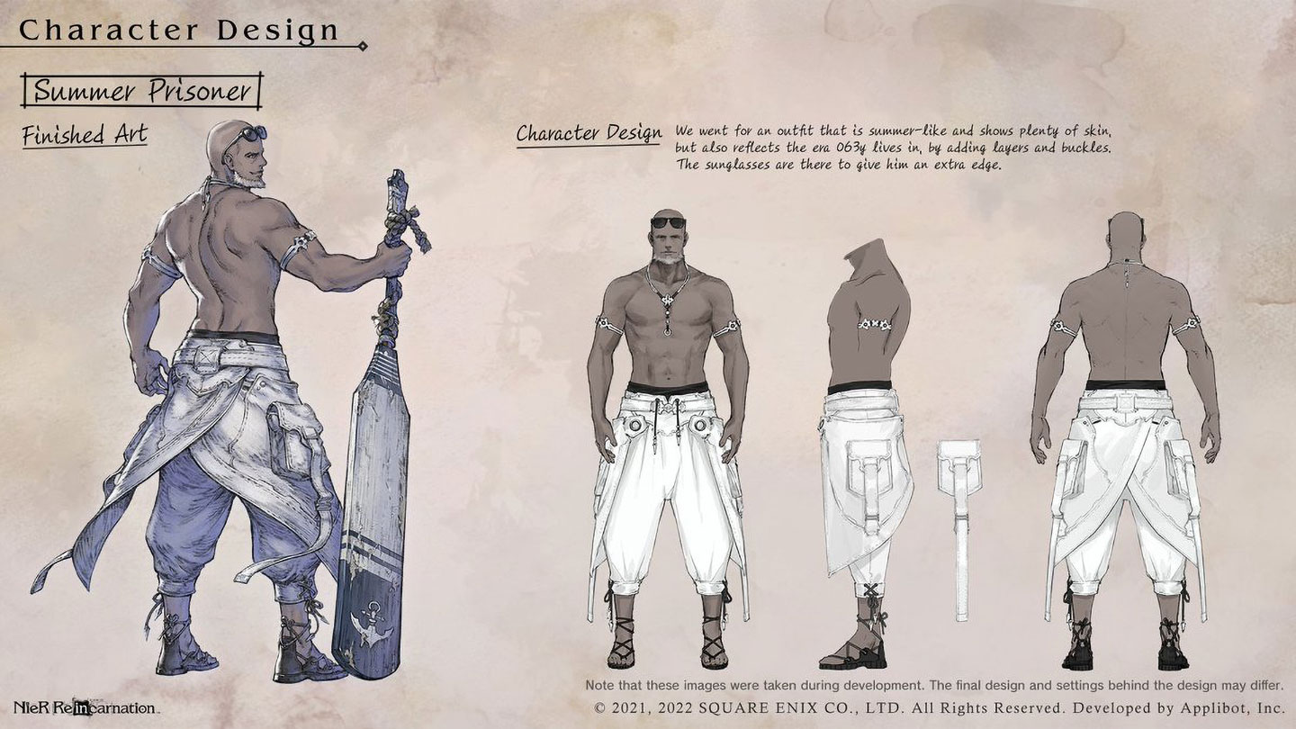 063y, Summer Prisoner Concept Art from NieR Reincarnation