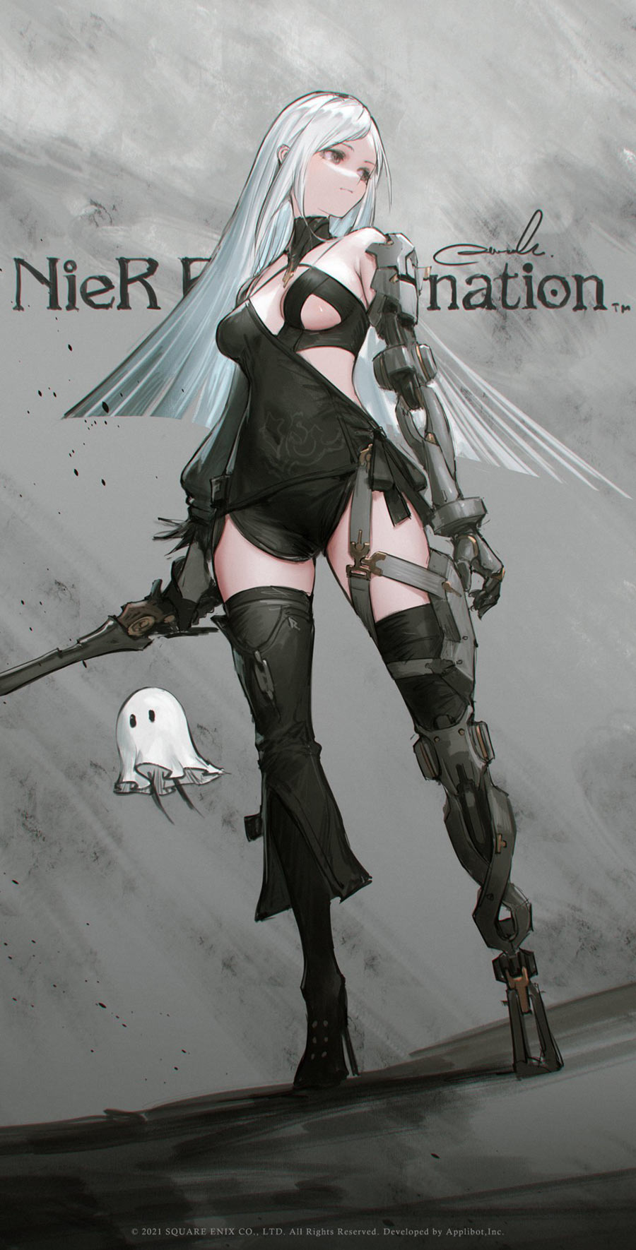 10 Million Downloads Illustration by Reoen from NieR Reincarnation