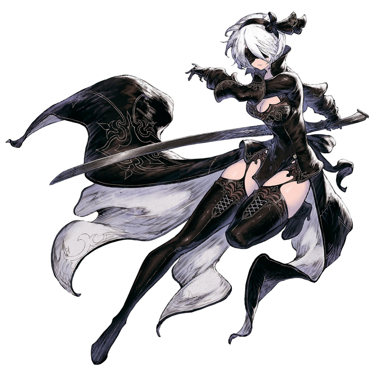 2B, Alternate Battler Art from NieR Reincarnation