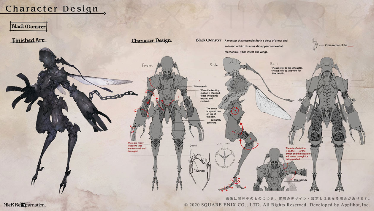 Dark Monster Concept Art from NieR Reincarnation