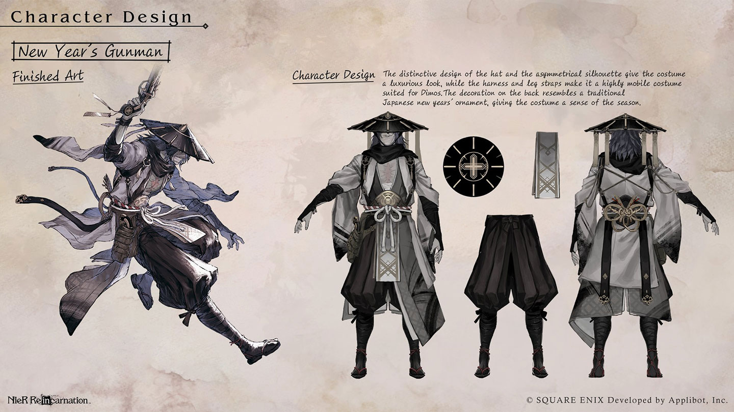 Dimos, New Year's Gunman Concept Art from NieR Reincarnation
