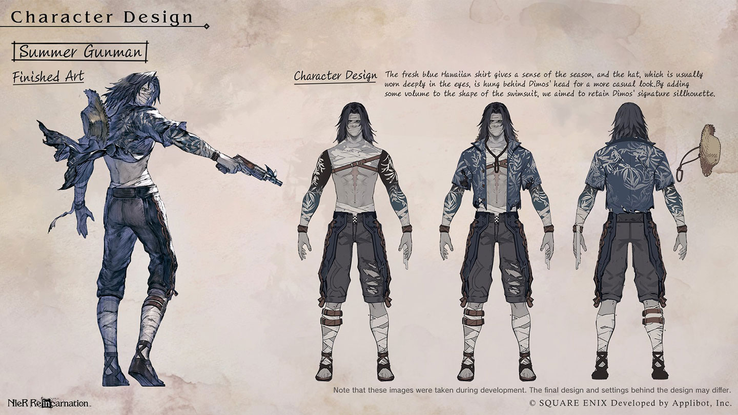 Dimos, Summer Gunman Concept Art from NieR Reincarnation