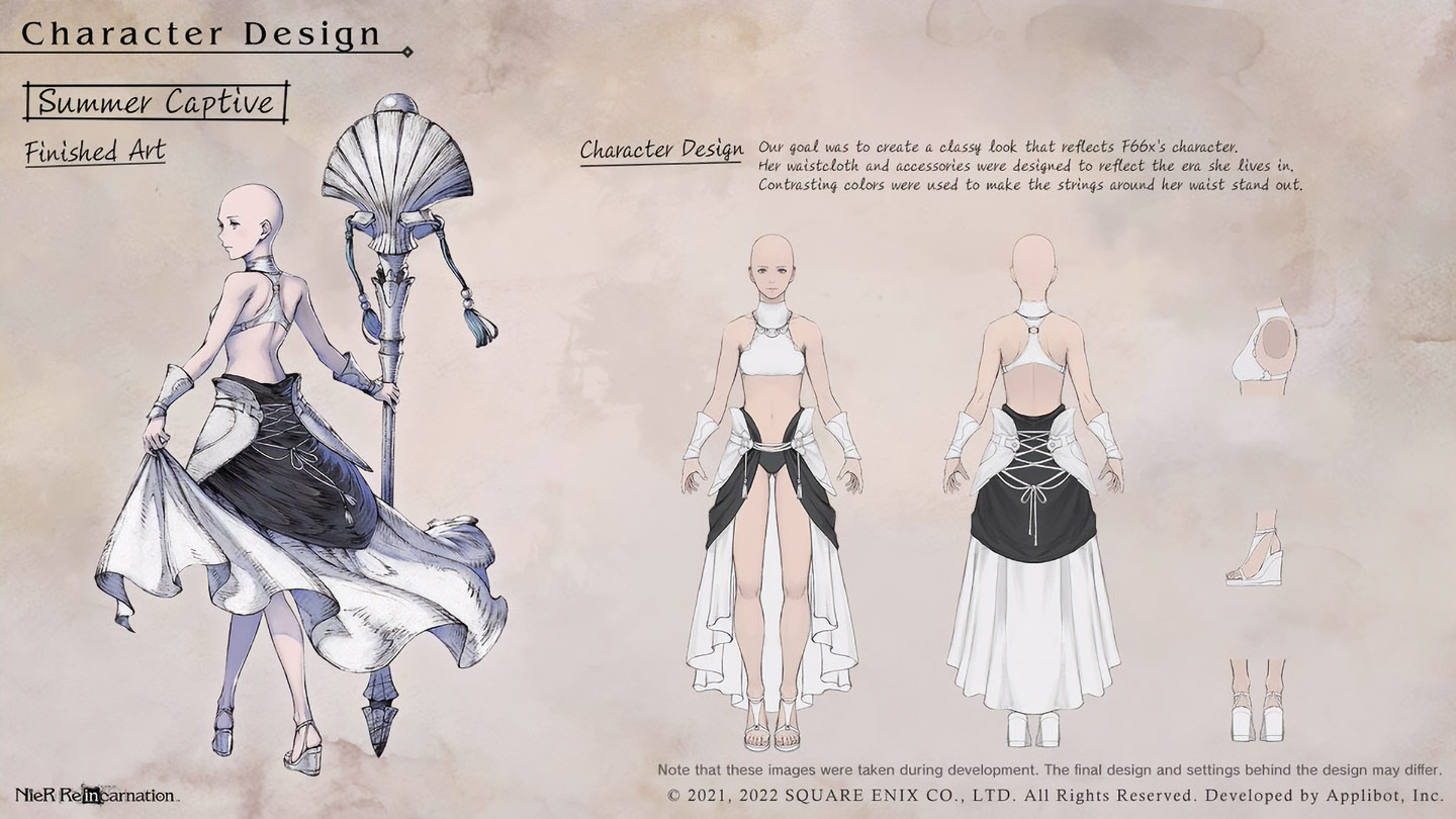 F66x, Summer Captive Concept Art from NieR Reincarnation