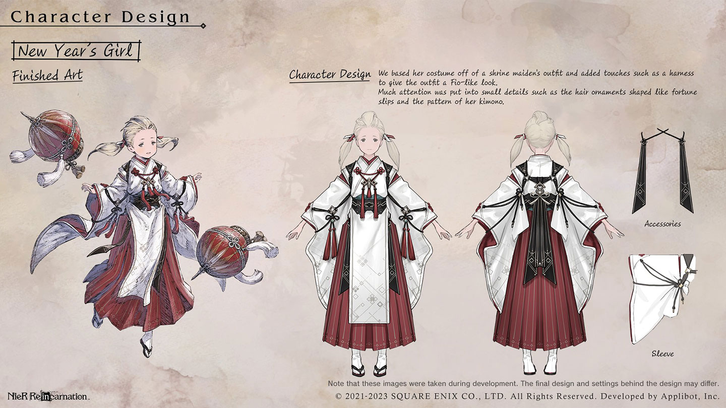 Fio, New Year's Girl Concept Art from NieR Reincarnation