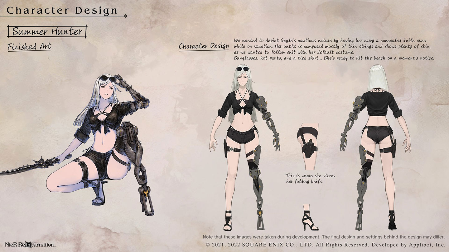 Gayle, Summer Hunter Concept Art from NieR Reincarnation