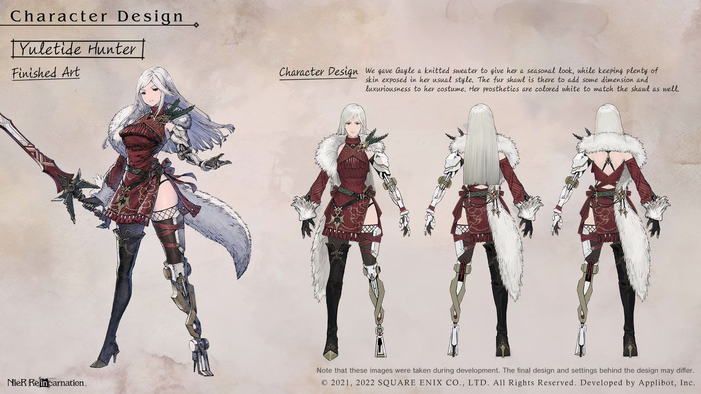 Gayle, Yuletide Hunter Concept Art from NieR Reincarnation