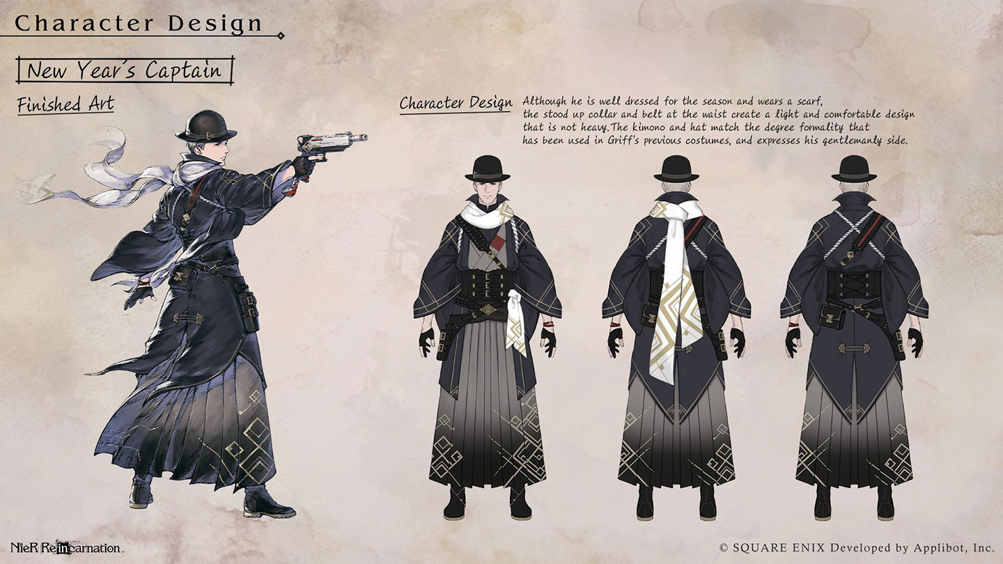 Griff, New Year's Captain Concept Art from NieR Reincarnation