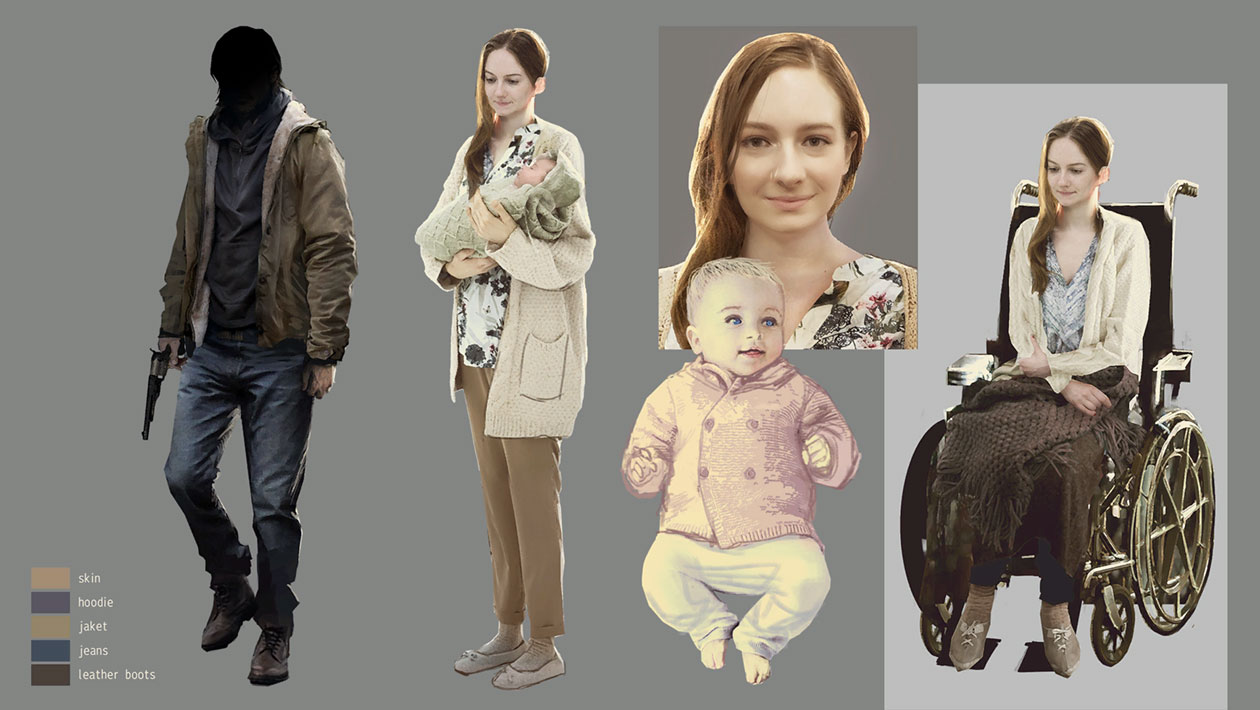 Ethan, Mia, and Rose Art from Resident Evil Village