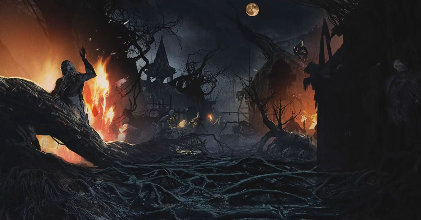 Village Consumed by Mold Art from Resident Evil Village
