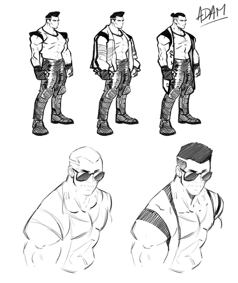 Adam Sketches from Streets of Rage 4