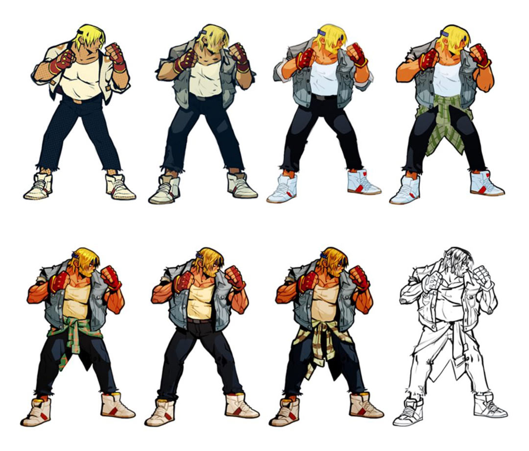 Axel Character Sheet Art from Streets of Rage 4
