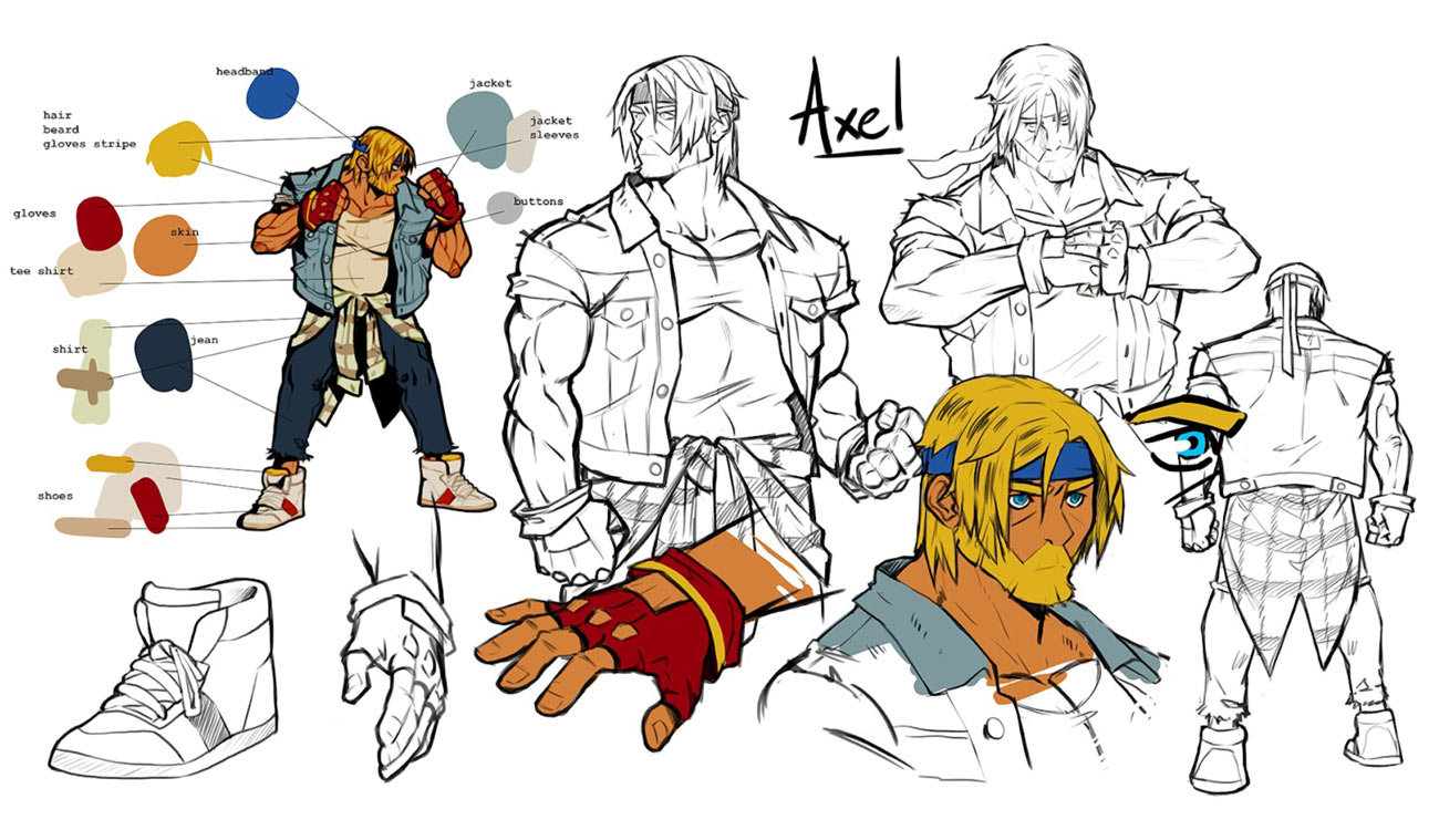 Axel Concept Art from Streets of Rage 4